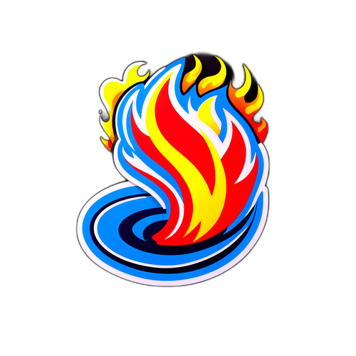 การออกแบบสติกเกอร์ที่แสดงถึงความตื่นเต้นในระหว่างการแข่งขันไฟ