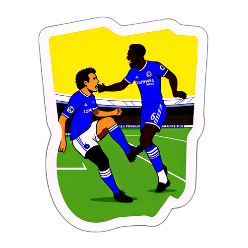 첼시와 리즈 유나이티드의 역사적 순간 스티커