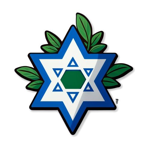 מדבקה דקורטיבית - סמלי ישראל ועצמאות