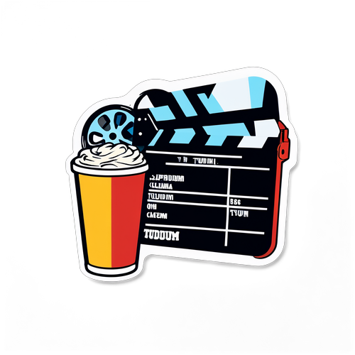 Autocollant 'Tudum' avec Éléments de Cinéma