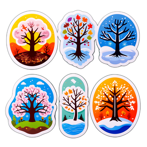 Hình ảnh của bốn mùa: xuân, hạ, thu, đông