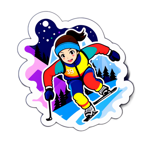 冬のスポーツシーンのデザイン