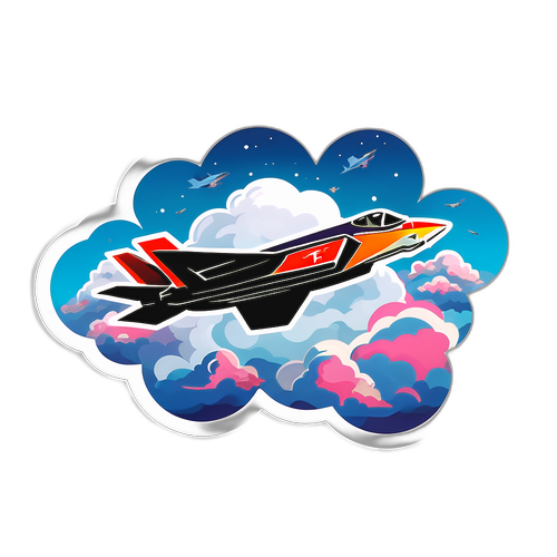 F-35 w dramatycznym niebie