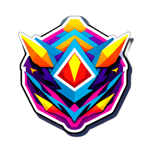 Наклейка с геометрическим дизайном, символизирующая дух соревнования