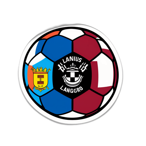 Colorful Soccer Ball Sticker - Lanús vs Flamengo