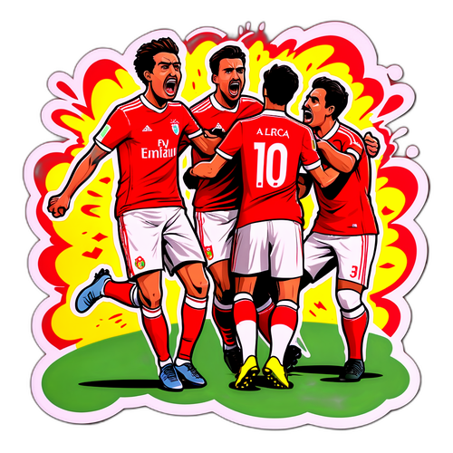 Kazia ya Wachezaji wa Benfica wakisherehekea Katika Mechi ya Alverca