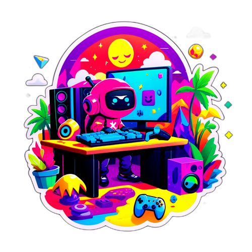 Playful Gaming Adventure Sticker
