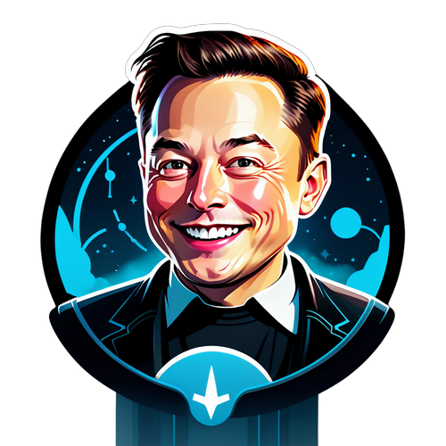 Elon Musk w futurystycznym tle