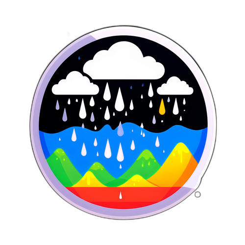 สติ๊กเกอร์เรดาร์ฝนแสดงสภาพอากาศของวันนั้น