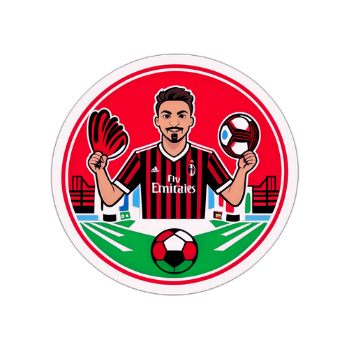 Sporty klistermærke med AC Milan-fankultur