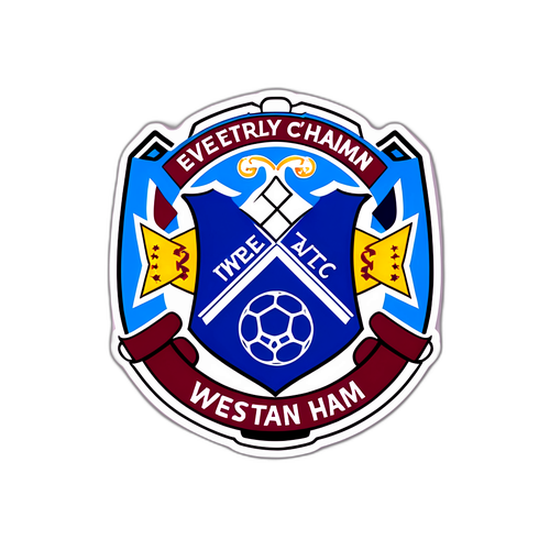 Sticker cu emblemele echipelor Everton și West Ham