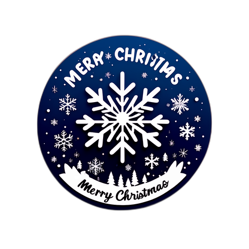 Sticker de Crăciun cu fulgi de zăpadă