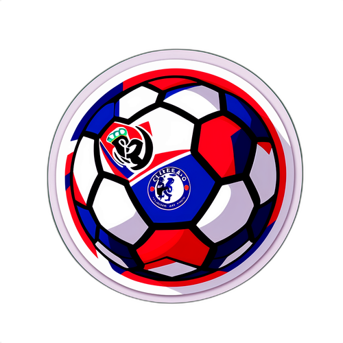 Fotball med Flamengo og Chelsea logoer