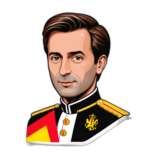 Sticker van Philippe van België in feestelijke outfit