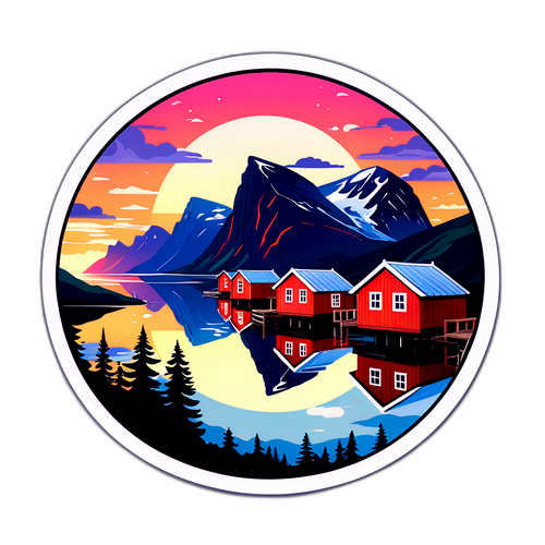 Vågå Fjord med Tradisjonelle Hytter