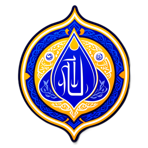 Sticker que representa la fuerza de Al Hilal con su emblema sobre un fondo vibrante con motivos árabes