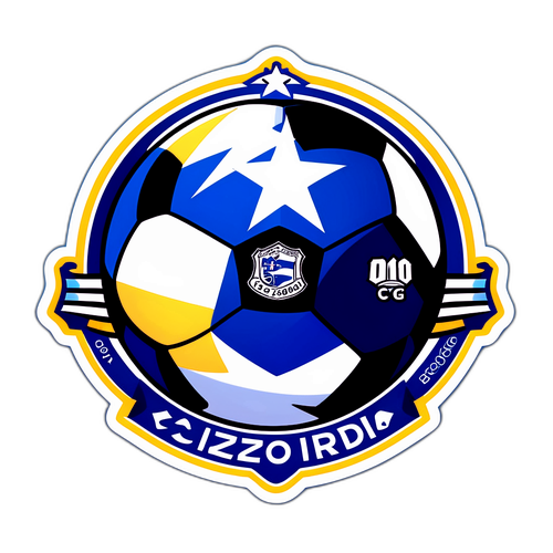 Adhesivo con balón de fútbol y fecha del partido Botafogo - Cruzeiro