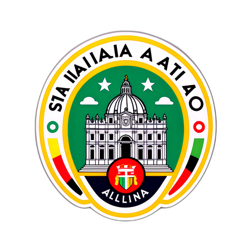Sticker cu logo-ul Serie A și arhitectură italiană
