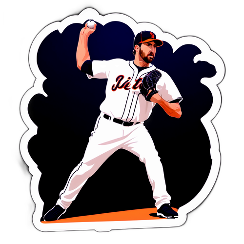 Justin Verlander: Pitch Under Dramatic Lighting
