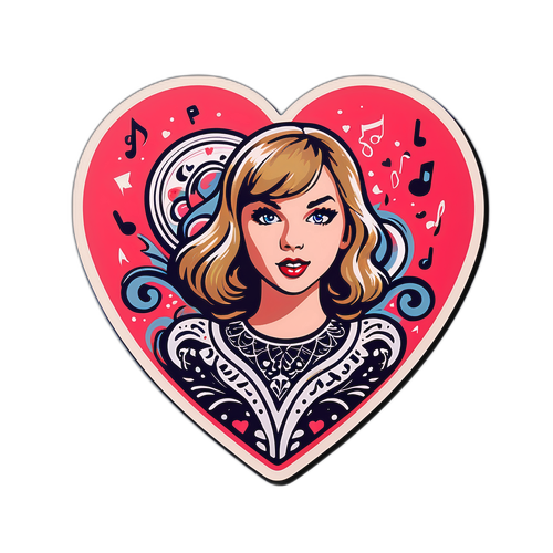 Szív alakú matrica Taylor Swift zenei stílusa ihletésével