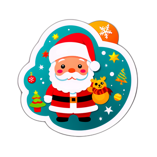 可爱圣诞老人贴纸