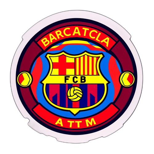 Stiker Bertema Atletik Pertandingan Sepak Bola Barca vs ATM