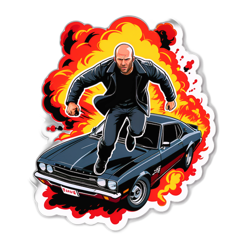 Actionfyldt klistermærke af Jason Statham