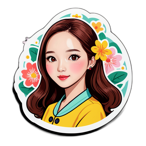 박민영의 매력을 강조한 스티커 디자인