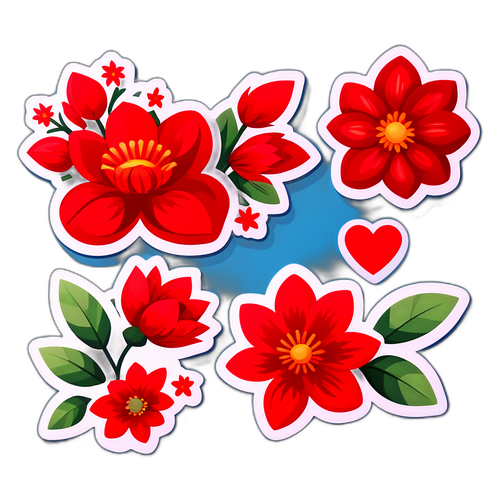 Punaiset kukat, jotka symboloivat rakkautta ja intohimoa