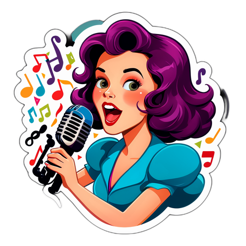 Illustrazione giocosa di Iva Zanicchi che canta