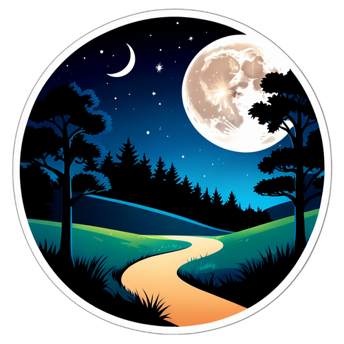 Una luna llena iluminando un paisaje sereno
