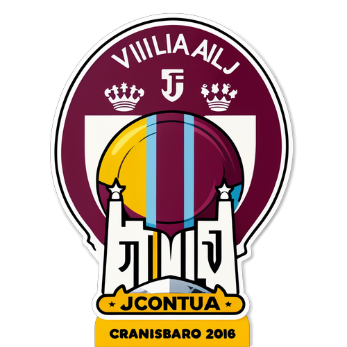 diseño moderno de adhesivo que presenta Aston Villa y Juventus, destacando la unidad de ambas aficiones en un emocionante partido