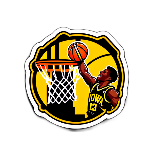 Dynamic Iowa Men's Basketball Sticker