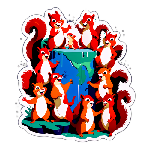 Scena giocosa con scoiattoli