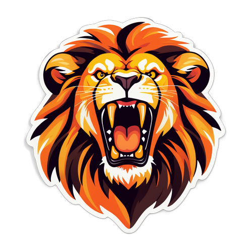 Fierce Roaring Lion Sticker