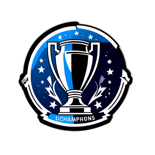 Stiker Minimalis Piala dengan Riben