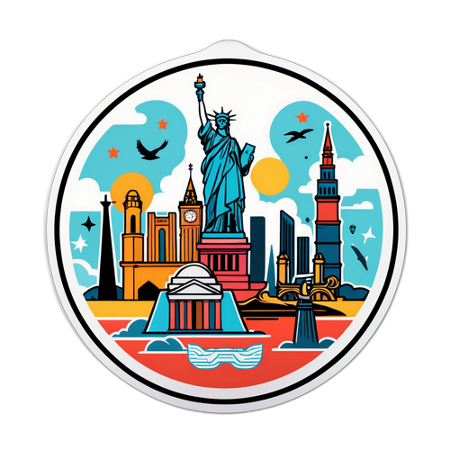 Sticker inspirat de tatuaje cu repere culturale