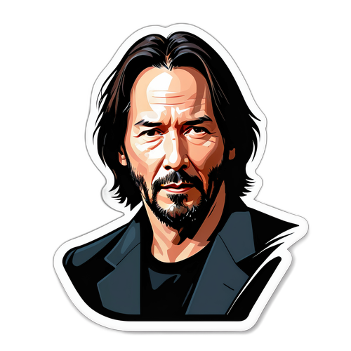 Sticker artistic cu Keanu Reeves