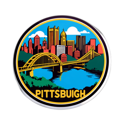 Vibrant Pittsburgh Skyline Sticker