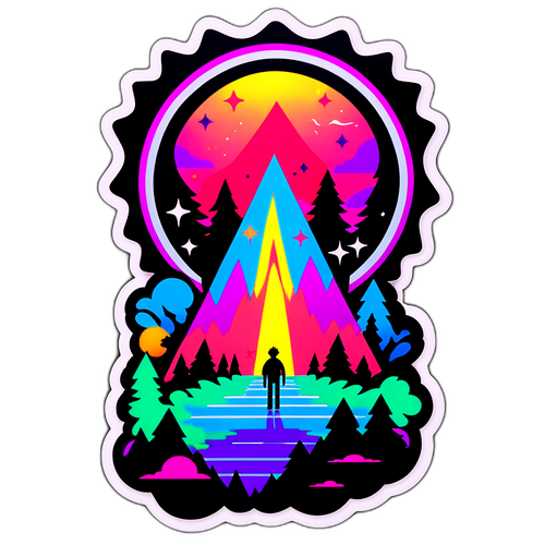 Retro-inspirierter Aufkleber mit aufsteigendem Trend