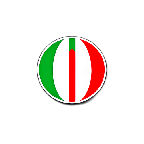 Stiker Minimalis Logo Serie A dengan Bendera Itali