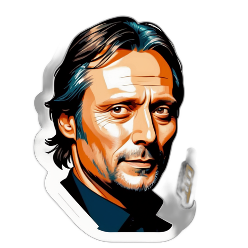 En dynamisk porträtt av Mads Mikkelsen