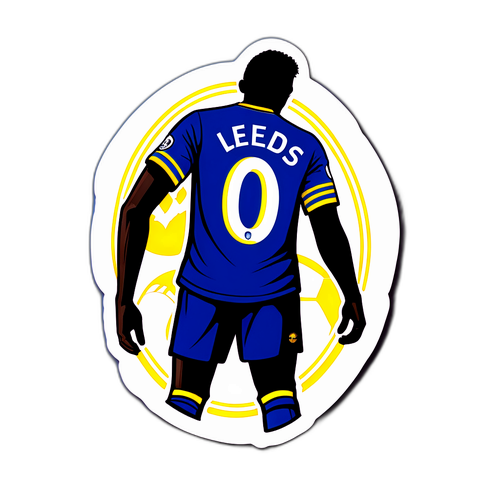 Design nálepky se siluetou dresu Leeds United