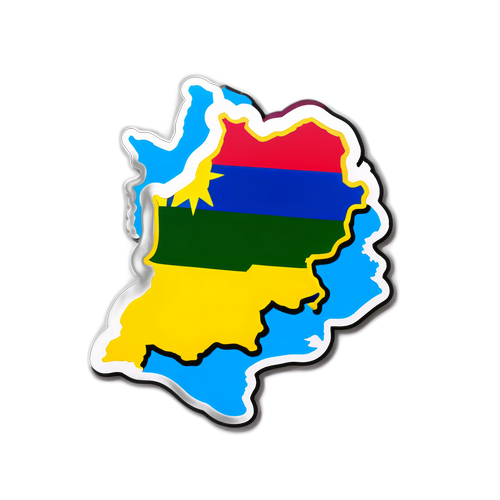 Наклейка с картой Колумбии