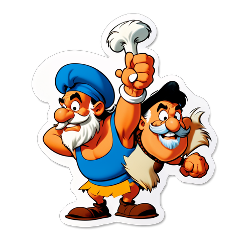 Autocollant humoristique d'Astérix et Obélix
