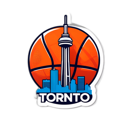 Sticker ng CN Tower at Basketball sa Toronto