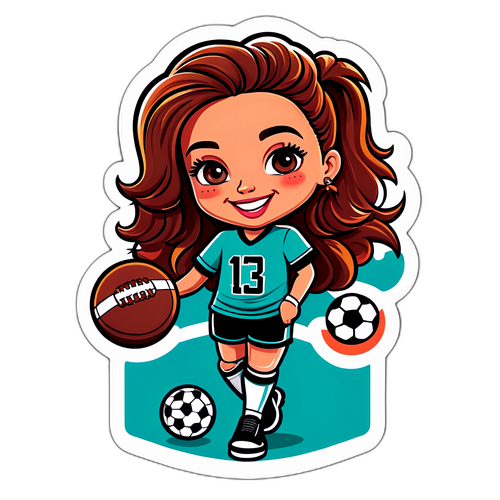 Charming Football Sticker Design