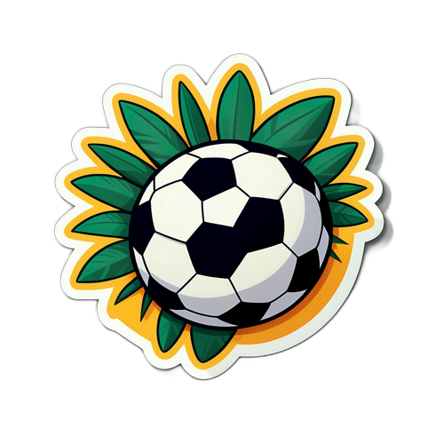 Stiker Unik Sepak Bola dan Daun Palma