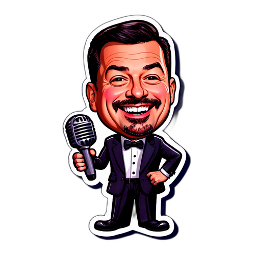 Caricature de Jimmy Kimmel avec un sourire malicieux