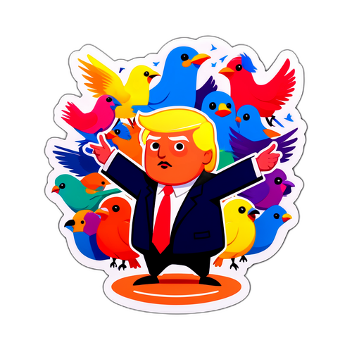 Trump tweet avec des oiseaux colorés